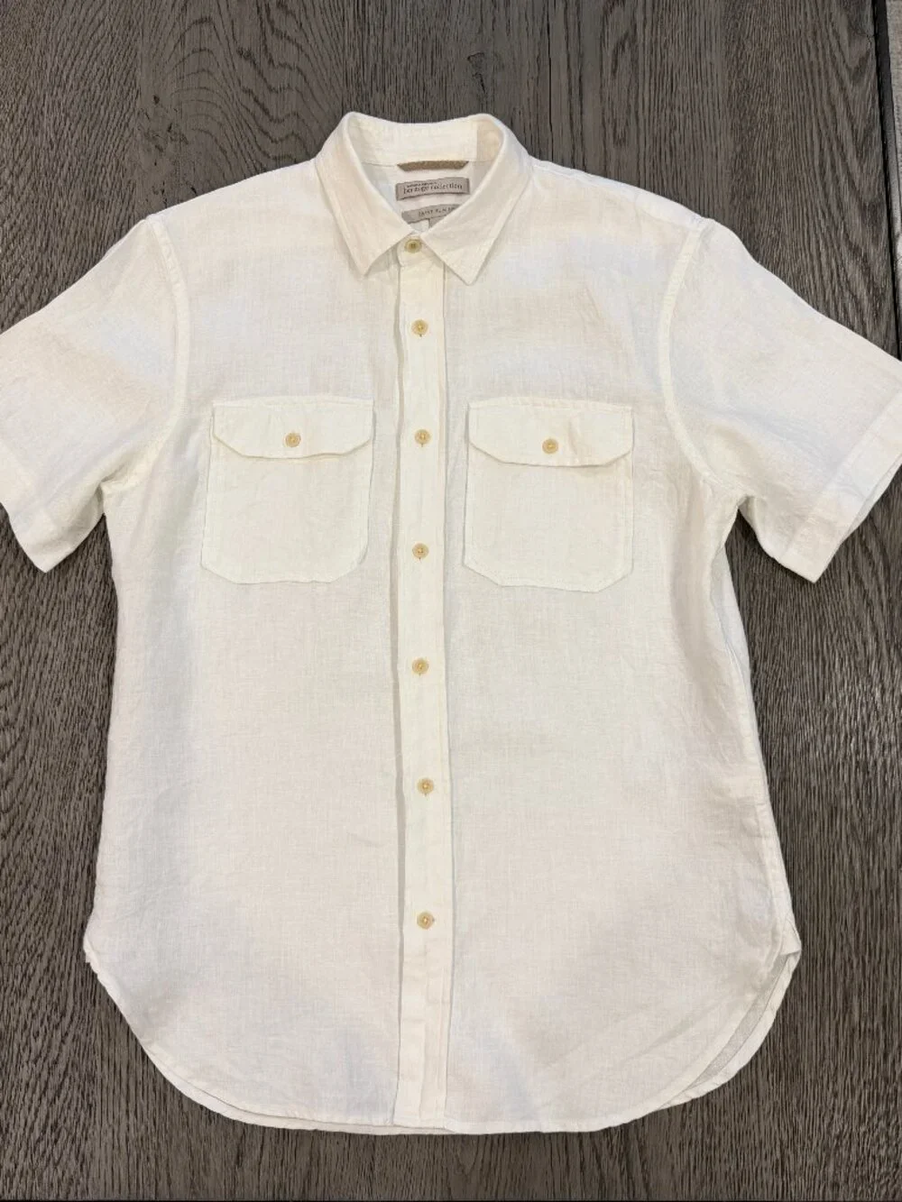 Banana Republic Heritage Collection Men's Linen Shirt Grant Slim Fit M White